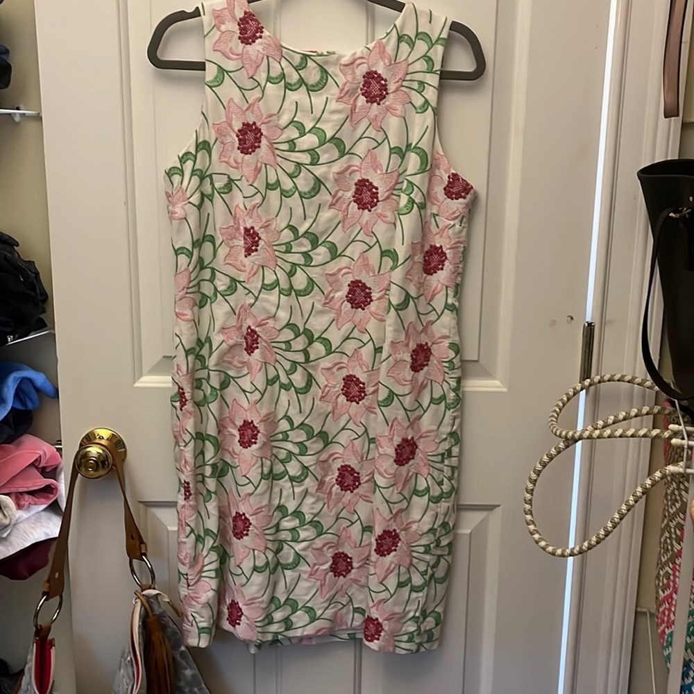 Talbots Sleeveless Embroidered Dress 14P